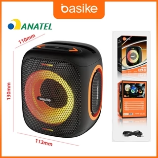 Basike Mini Caixa de som subwoofer Bluetooth5.3 Portátil USB AUX TF rádio FM  RGB IPX5 em Oferta na Shopee
