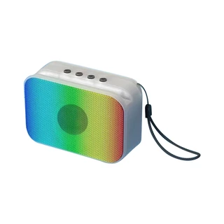 Caixa de Som Bluetooth Portátil com Luzes Coloridas e Rádio FM, Som Hi-Fi e Compacta