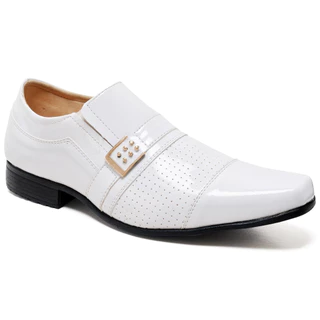 Sapato Social Masculino Verniz Premium Luxo Conforto Casamento Formatura Branco