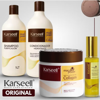 Kit Karseell Máscara Collagen + Oleo Argan Marroquino Maca Essence Oil  Tratamento Capilar - Original
