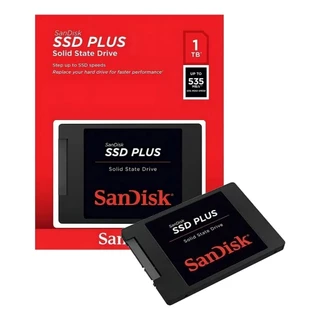 Ssd 1tb Sata 3.0 6Gb/s Sandisk Plus Sdssda-1t00-g27 - Preto - Novo - Original - C/ NF