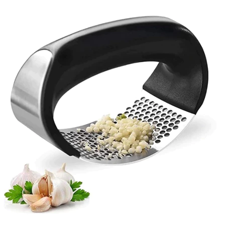 Espremedor de alho manual em aço inoxidável-Prático, simples e rápido para extrair suco e moer alho