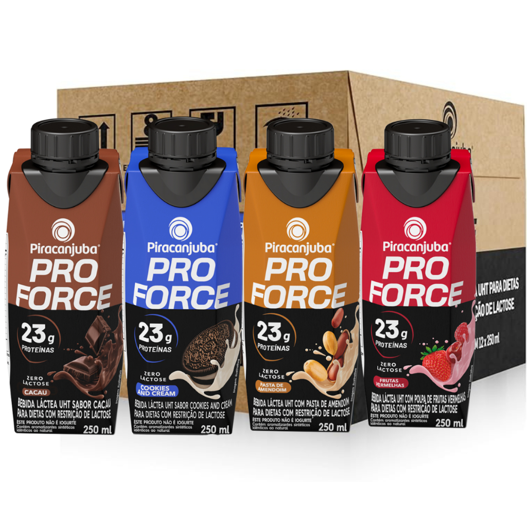 Kit 12 Bebidas Pro Force 4 Sabores 23g de proteína Piracanjuba ...