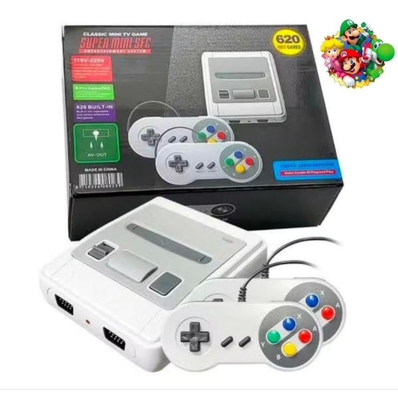 Video Game Classic Super Nintendo Mini SNES Com 2 Controles 8 Bits 620 Jogos Original Envio Imediato