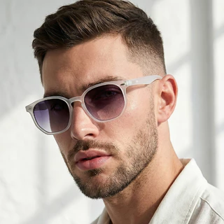 Óculos de Sol Tulum Branco Transparente Degradê Hexagonal Clássico Vintage uv400 Feminino Masculino em Oferta na Shopee