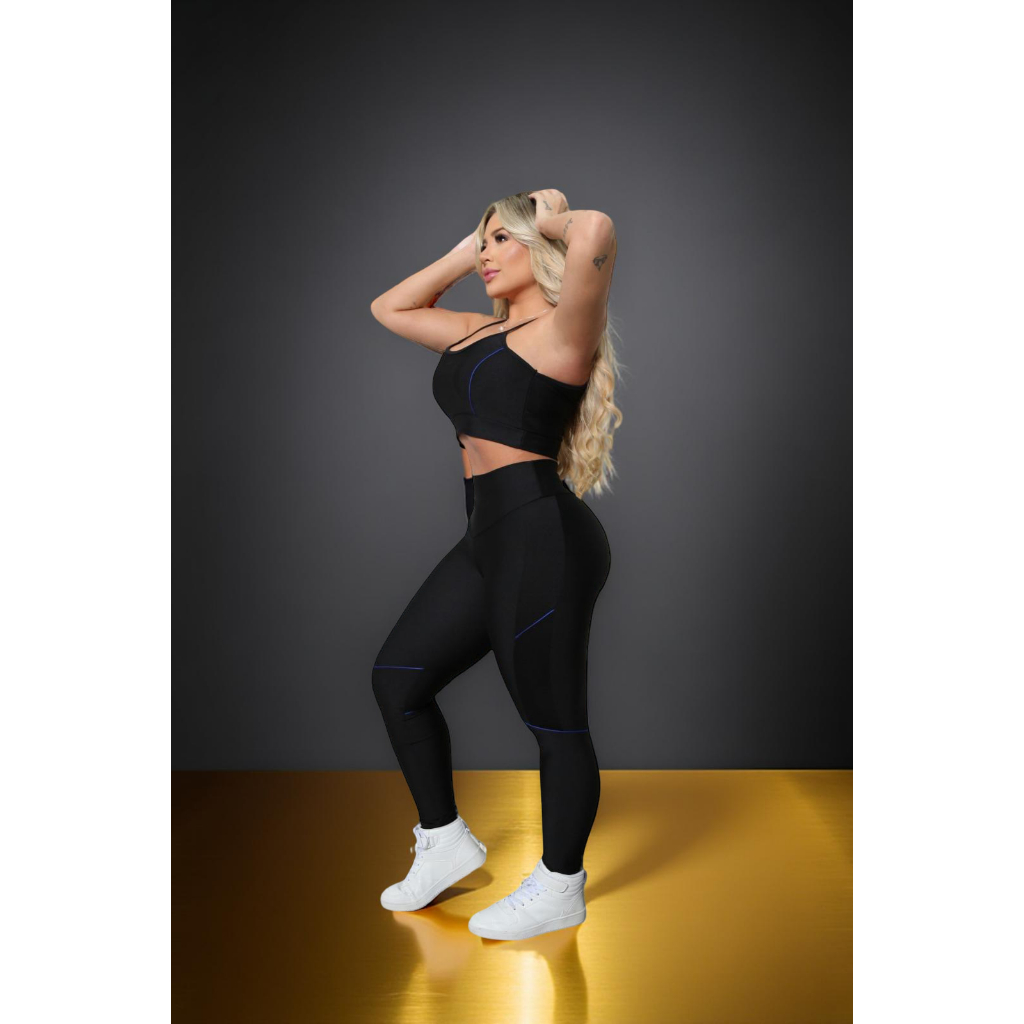 Conjunto Feminino Fitness com Elastano | Ideal para Academia sem Transparência LittleBlackShop
