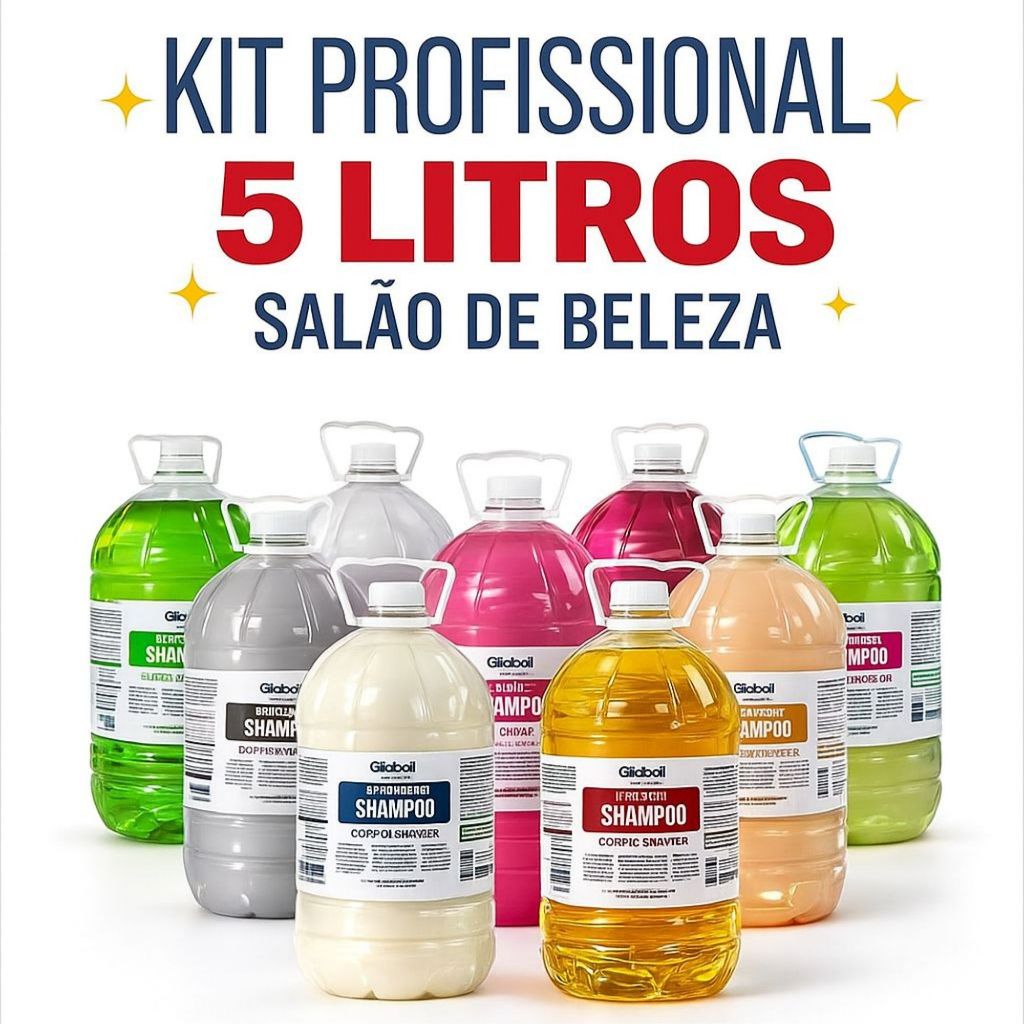 Kit Shampoo e Condicionador Profissional 5Litros Salão de Beleza ...
