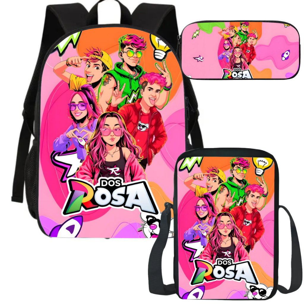 Material Escolar Mochila Estojo Lancheira Dos Rosa Emilly Vick | Shopee ...