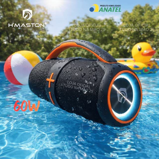 [ALTA POTÊNCIA] CAIXA DE SOM GRANDE 60W RMS POTENTE HMASTON Portátil Bluetooth Rádio FM PROVA D'ÁGUA em Oferta na Shopee