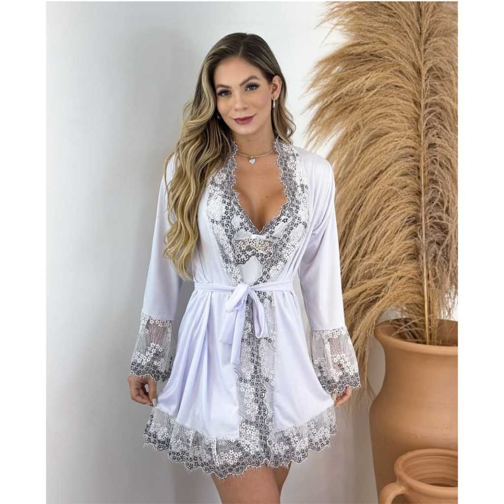 Robe Feminino Elegante em Tecido Leve - Roupão Luxo | Shopee Brasil