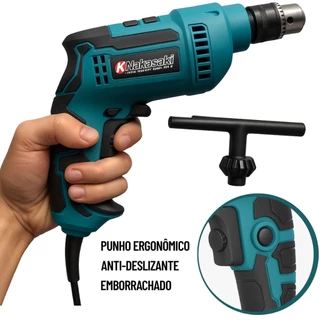Furadeira Parafusadera 850W 3/8 Rotação Auto-Reversa Profissional Potente Envio Imediato