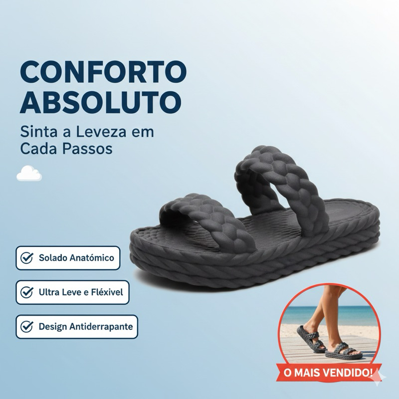 Sandália Nuvem Feminina Trançada Confortável Slide Macia Verão | Shopee ...