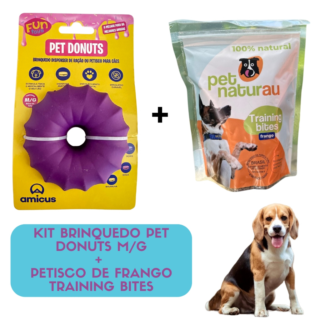 Brinquedo Para Ocupar Cachorro Sozinho Com Recompensa Pet Donuts M/G ...