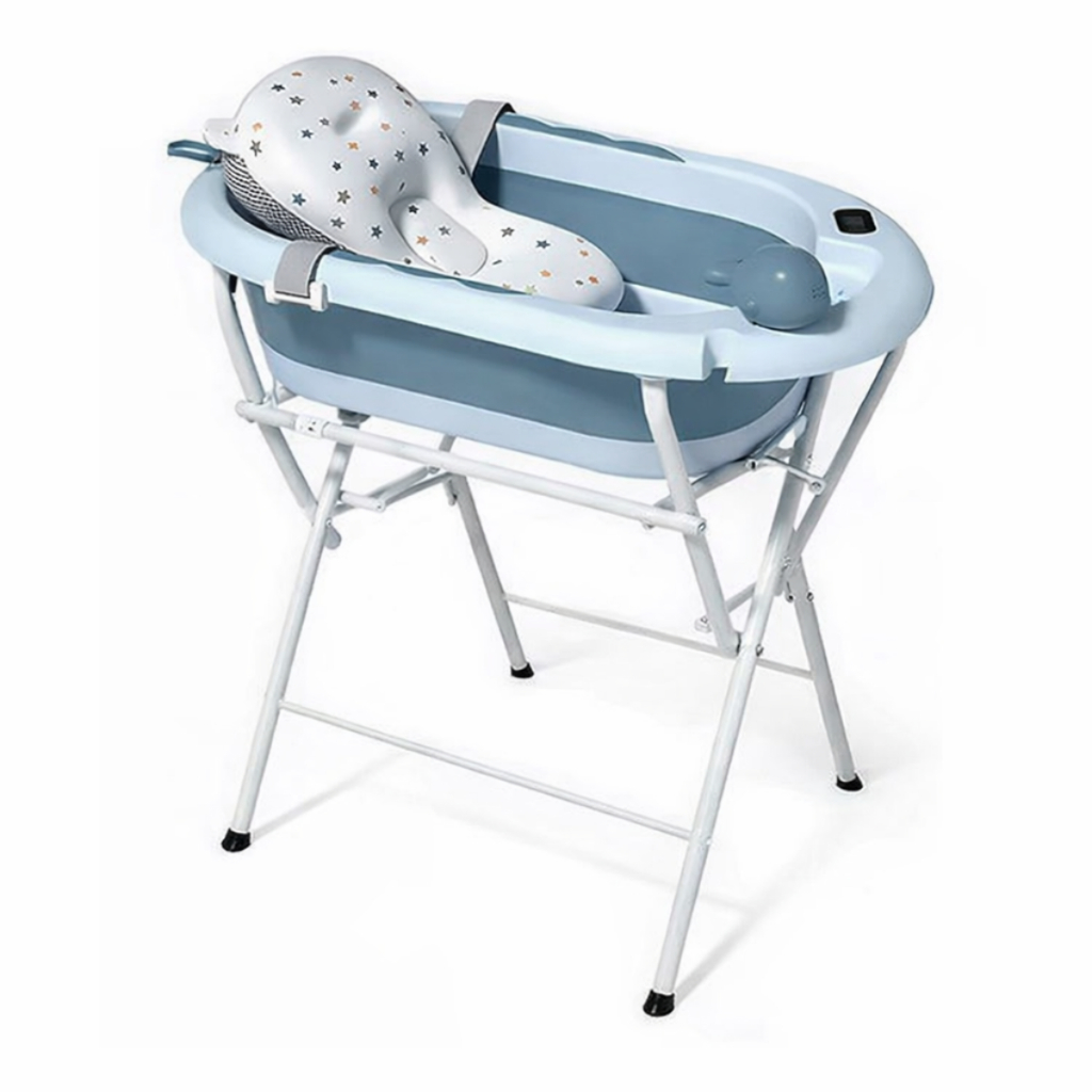 Banheira Azul Com ou Sem Suporte para bebe com termômetro digital ...