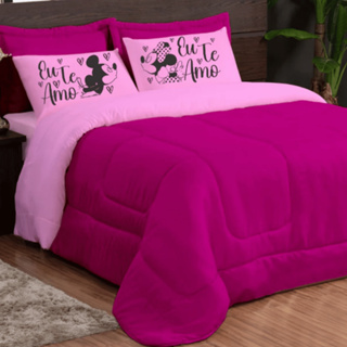 Kit 3 Peças Edredom + Fronha Estampada   Casal Queen