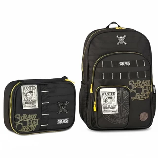 Kit Mochila Costas + Estojo One Piece Clio Luffy Preta Original OP25059J