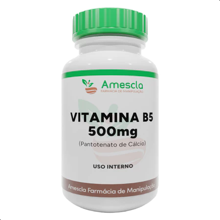 Pantotenato de Cálcio Vitamina B5 500 mg Com 60 ou 120 Cápsulas
