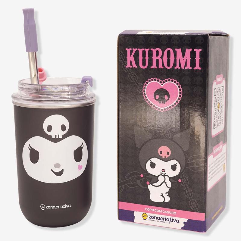 Copo Térmico Kuromi Date a Live Com Canudo 300ml NEO Oficial Zona