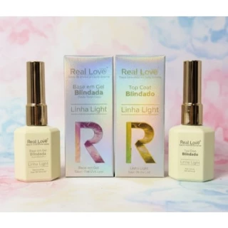 Kit Blindagem Unhas Real Love - Base Gel / Top Coat Linha Light 15ml em Oferta na Shopee