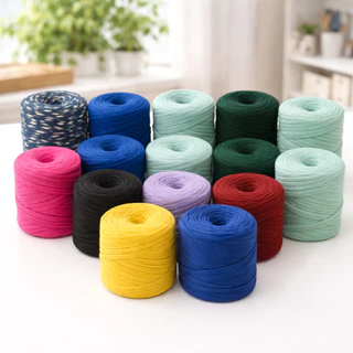 Fio de Malha Residual 1 cone de 500g Com Elastano - Ideal para Crochê, Cestos e Bolsas em Oferta na Shopee