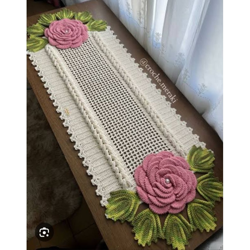 Trilho de mesa em crochê | Shopee Brasil
