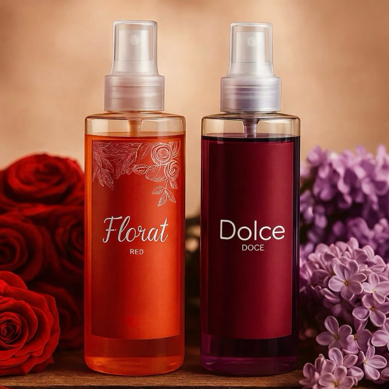 Kit Body Splash Feminino Florat Red + Dolce Doce – Fragrâncias Florais e Doces para Uso Diário em Oferta na Shopee