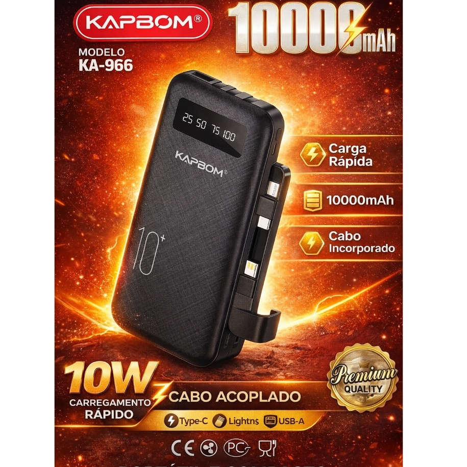 Powerbank Baterial Externa Carregador Power Bank 10000mah | Shopee Brasil