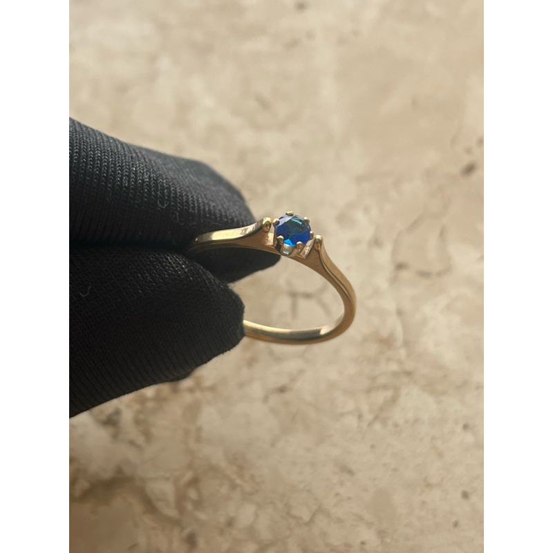 Anel De Aço Inox DOURADO Solitário Garra Dupla Pedra Colorida Pedra Zircônia 4mm Formatura, Debutante + Caixinha
