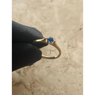 Anel De Aço Inox DOURADO Solitário Garra Dupla Pedra Colorida Pedra Zircônia 4mm Formatura, Debutante + Caixinha