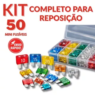 Conjunto Mini Fusível Automotivo Colorido 5a 10a 15a 20a 25a 30a Carro Som Moto Reposição Completa