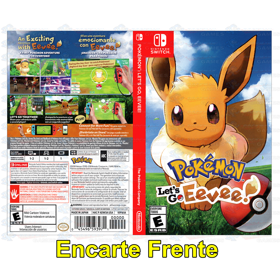 Encarte Repro Pokémon Let's Go Eevee - Nintendo Switch | Shopee Brasil