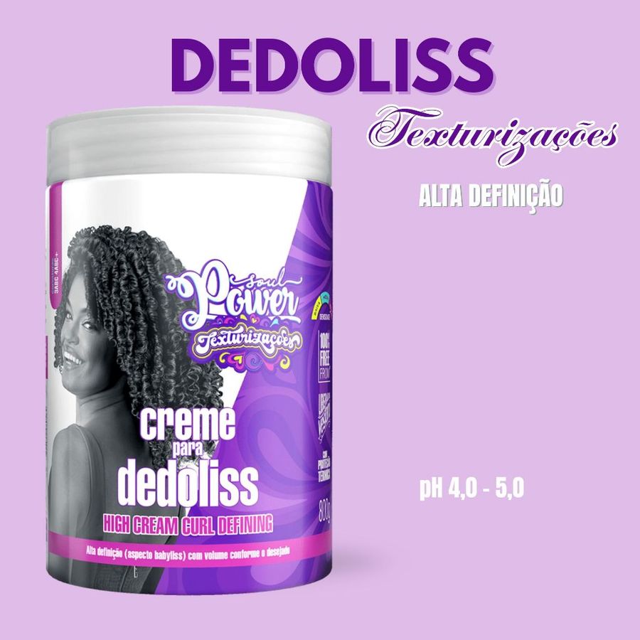 Creme Para Dedoliss SouL Power Texturizações 800g - Pentear C/ Proteção Térmica | Vegano