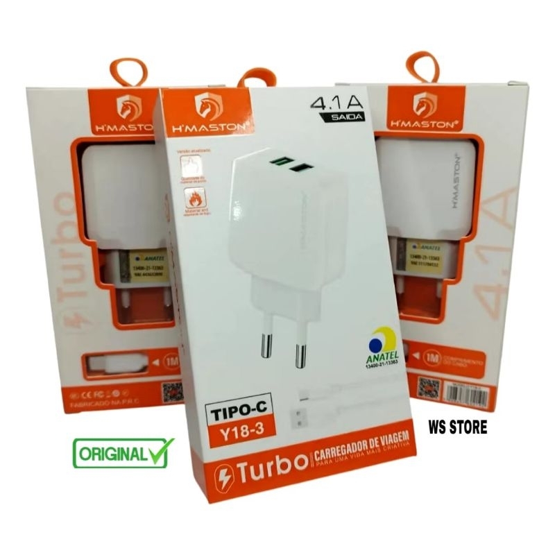 Carregador de Celular Rapido 2 USB Com Cabo Universal Original ANATEL ...