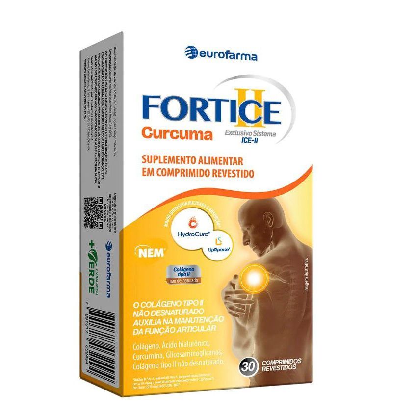 Suplemento Alimentar Fortice || Curcuma c\30 comprimidos revestidos ...