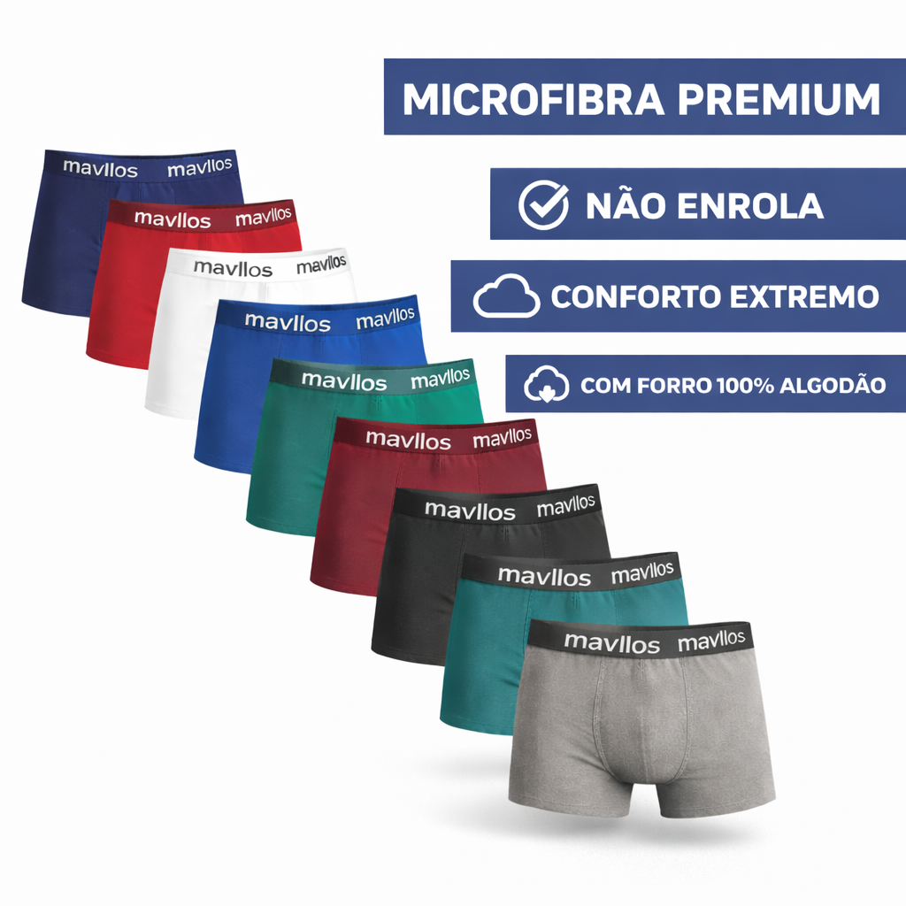 Kit 8 Cuecas Microfibra Box Adulto Forro de Algodão | Shopee Brasil