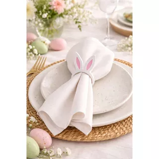 Argola Anel de Guardanapo Orelha Coelho Páscoa