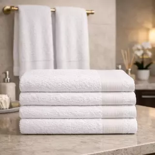 Kits 6/2 Toalha de Banho Gran Hotel Branca Grande 140x70 cm 100% Algodão Toque Macia/ Alta Absorçao