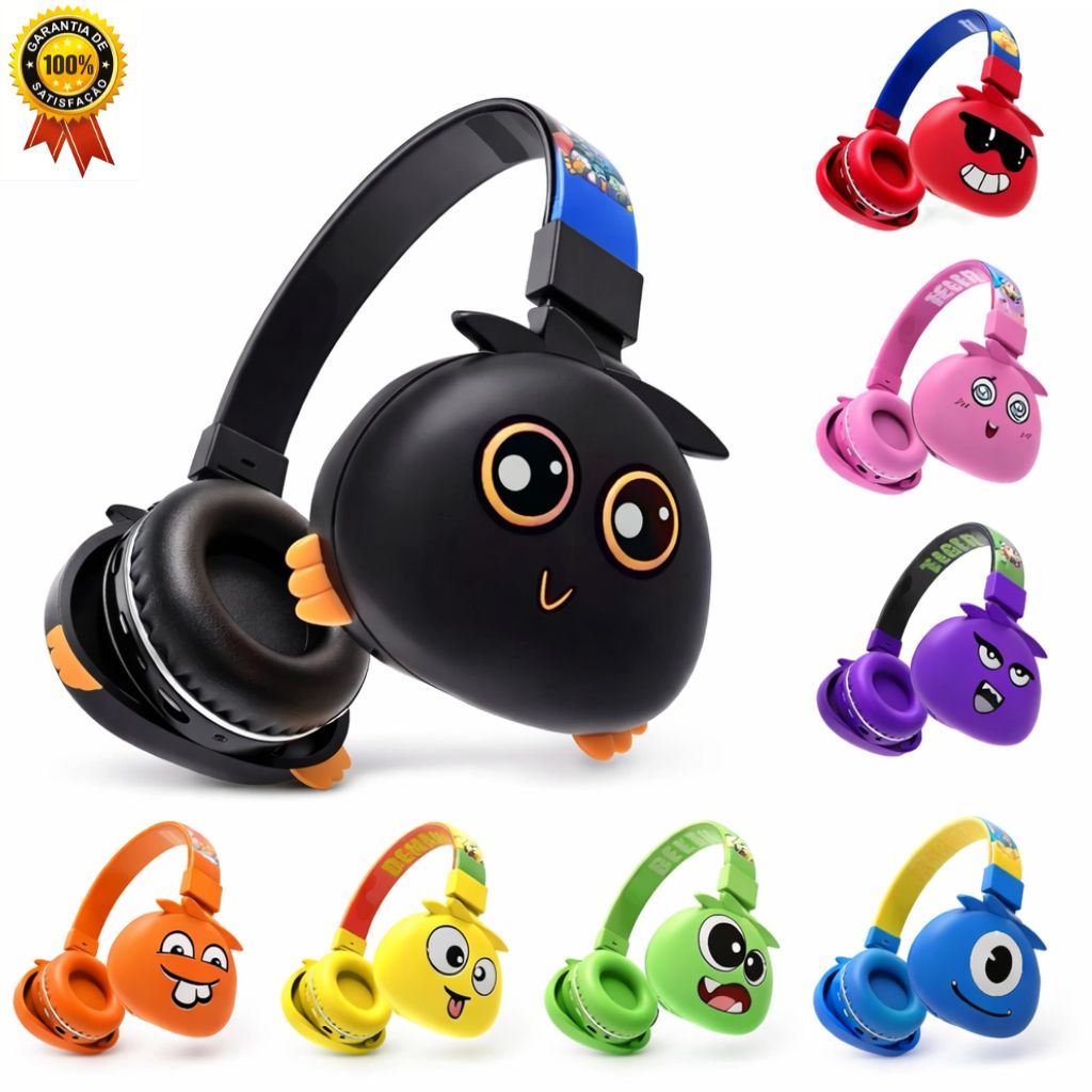 Fone de Ouvido Infantil Sem Fio - Bluetooth Monstrinho KIDS | Shopee Brasil