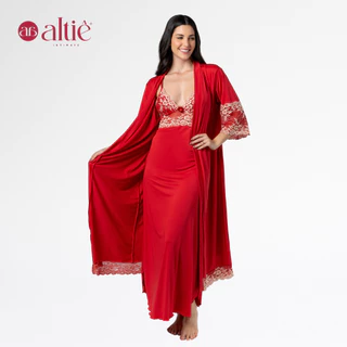 KIT ROBE LONGO + CAMISOLA LONGA BICOLOR FEMININO LUXO | Elegância, Conforto e Sofisticação em Oferta na Shopee