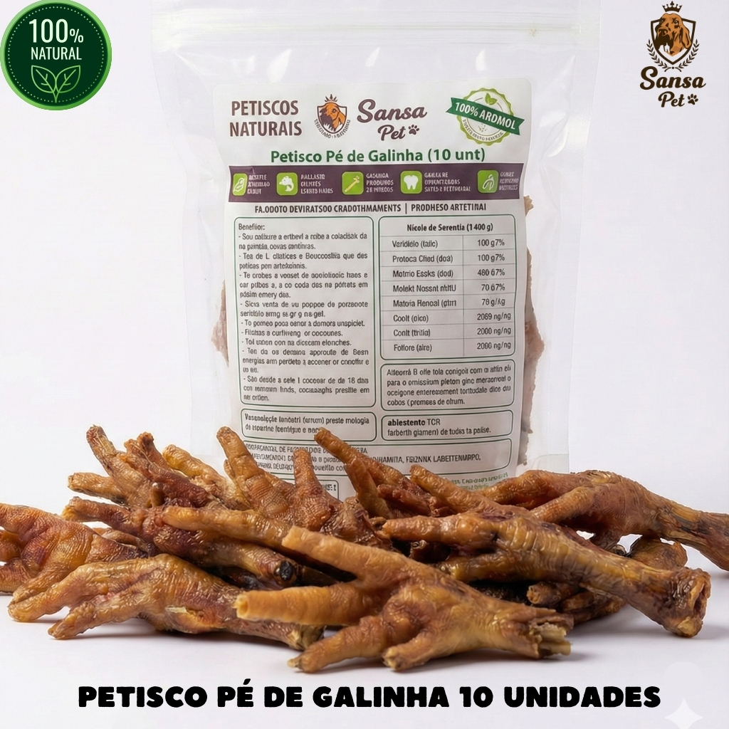 Foto de Petisco Pé de Galinha 100% Natural Saudável Colágeno Anti Estresse