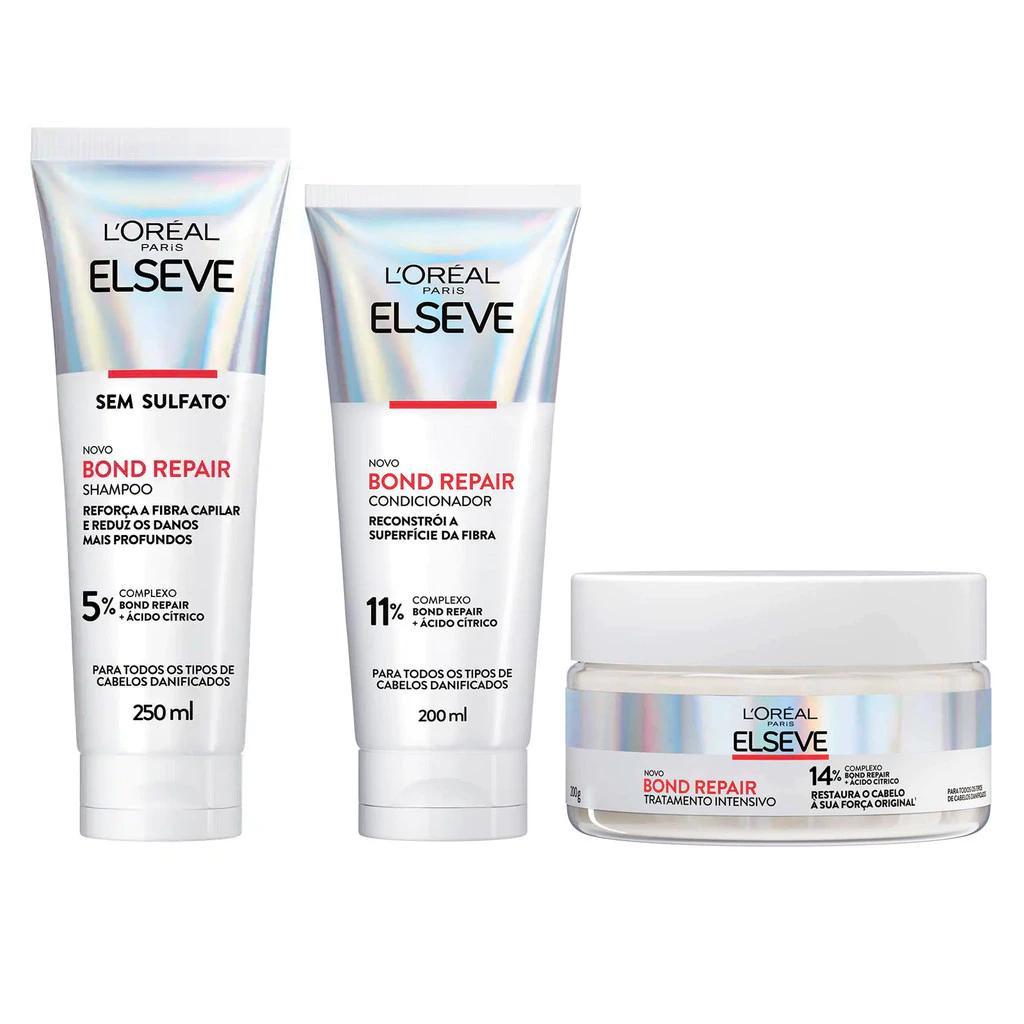 Kit Elseve Bond Repair Shampoo 250ml + Condicionador 200ml + Máscara ...