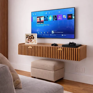 Rack Bancada Home ate 50pol 90cm / 120cm Estante TV Smart Porta Nicho Decoração Sala Quarto Classic Decor em Oferta na Shopee