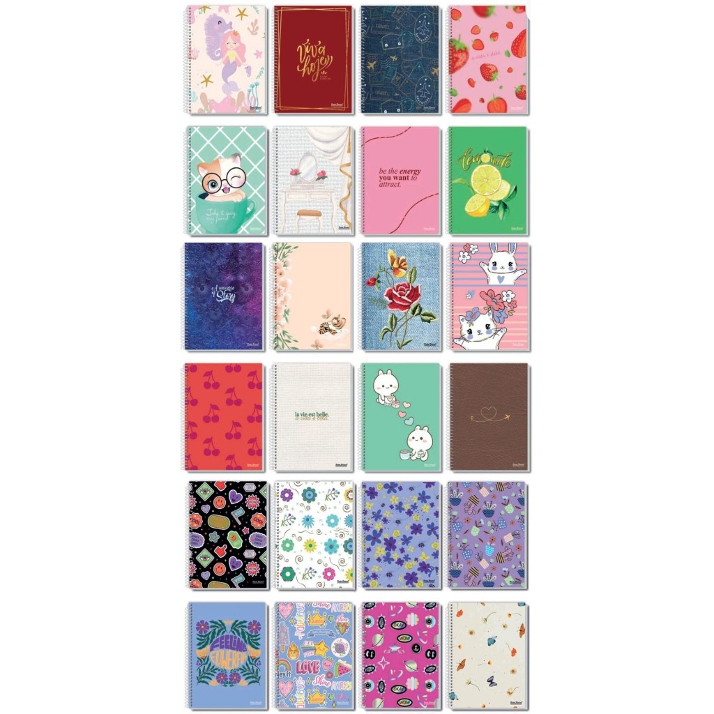 Caderno Espiral 1 e 10 Matérias Grande Capa Dura Menina - Unidade