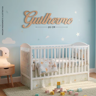 Nome em MDF 3mm cru para quarto infantil, porta maternidade aniversário festas 20cm com dupla face