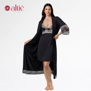 Kit Robe Longo Bicolor + Camisola Curta Bicolor Feminino | Luxo, Conforto e Elegância para Noites Especiais em Oferta na Shopee