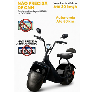 Scooter Moto Elétrica (Sem CNH) 1000W 60V TUI MAIS+ 2 Lugares Patinete autonomia até 60km Preto TUI em Oferta na Shopee