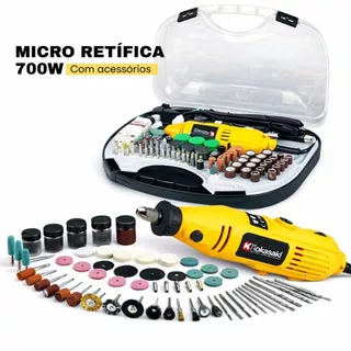 Micro Retifica Profissional 210pçs 700w Nakasaki Com Maleta + Extensor Multifunções Lixadeira