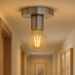 Luminária de teto Plafon Simples 1 Lâmpada Minimalista - Alumínio - Design Industrial