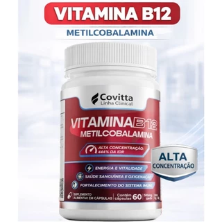 Vitamina B12 Metilcobalamina Original Alta Concentração 60 Cápsulas Energia Disposição Covitta