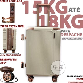 Mala De Viagem 15kg Com Roda Dupla 360 N21 Mala Para Viagem 15kilos Despachar Menor Preço + Cadeado em Oferta na Shopee